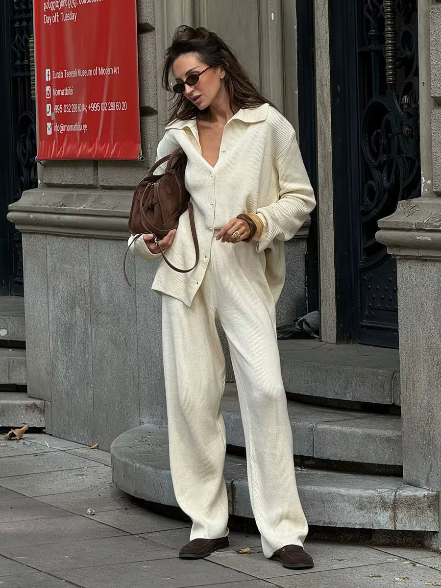 Nimué Cream Knit Lounge Set