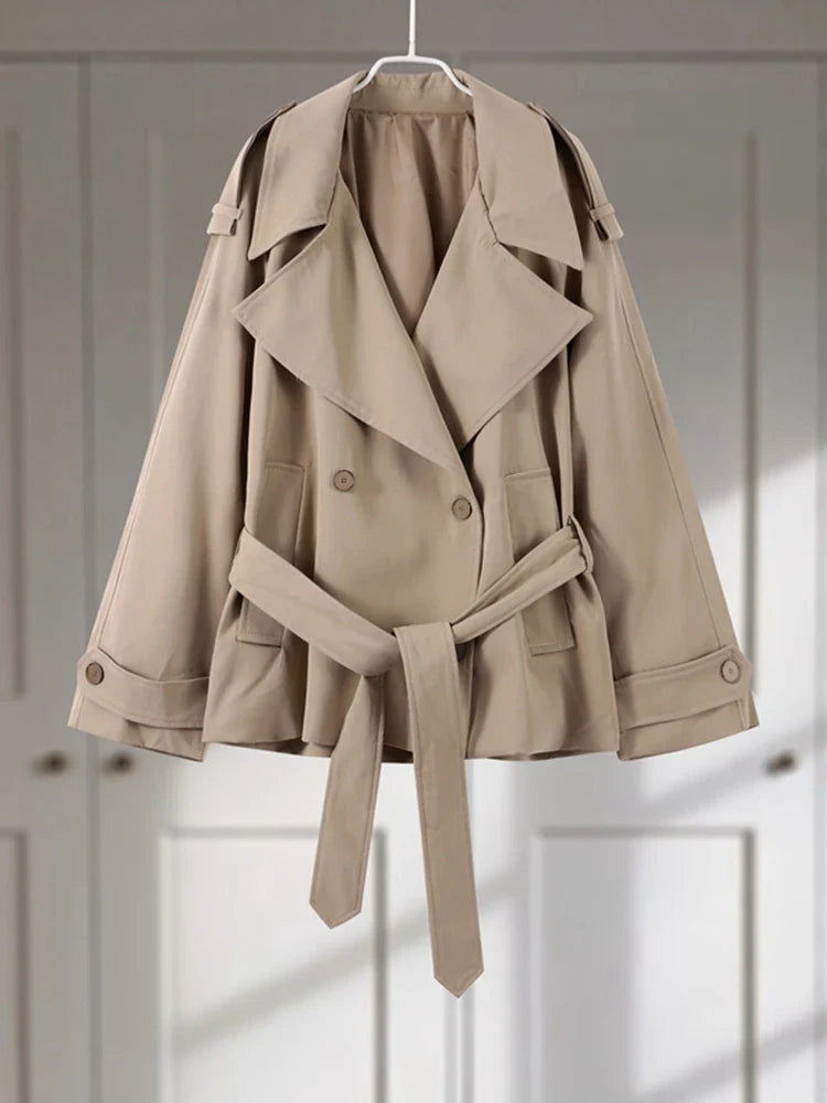 SculptedSilhouette™ Belted Oversize Trench – Luxe Structure Redefined