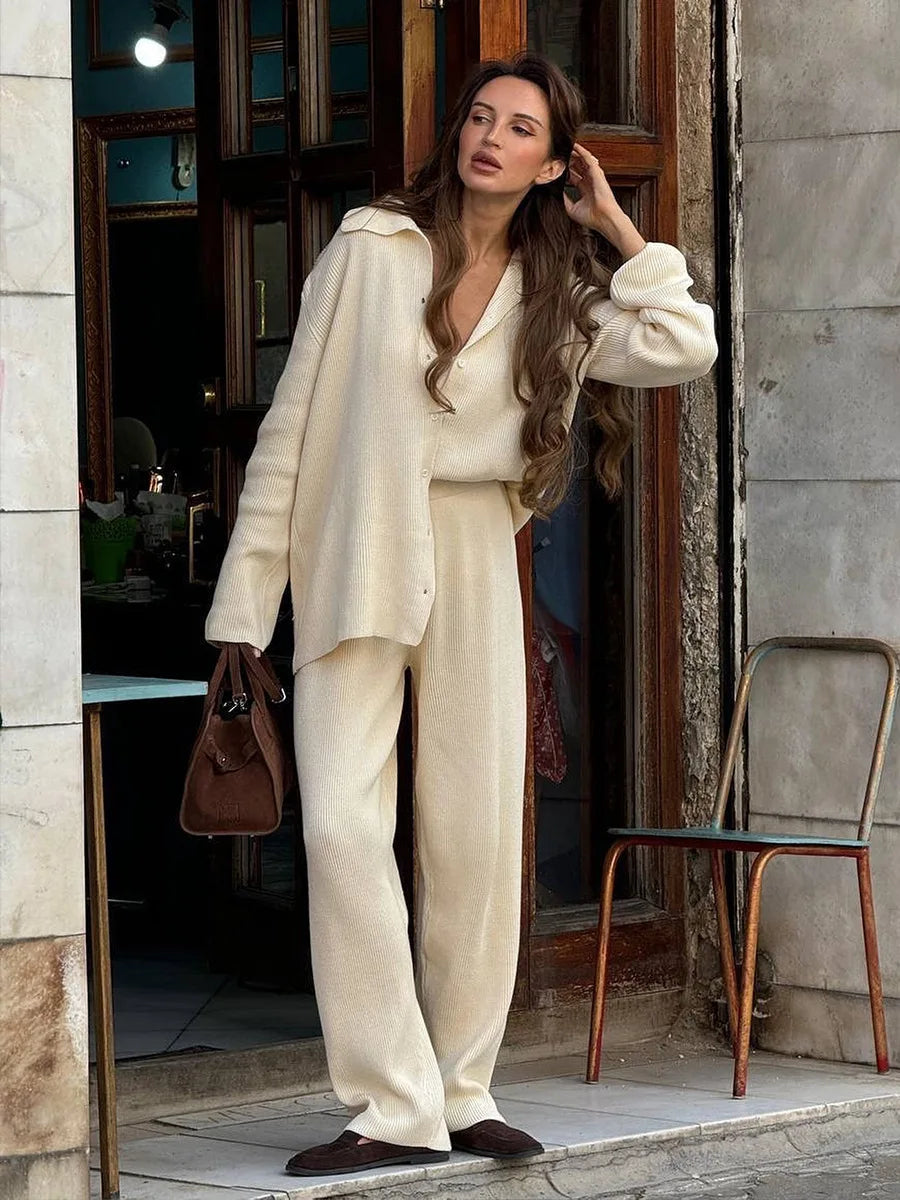Nimué Cream Knit Lounge Set