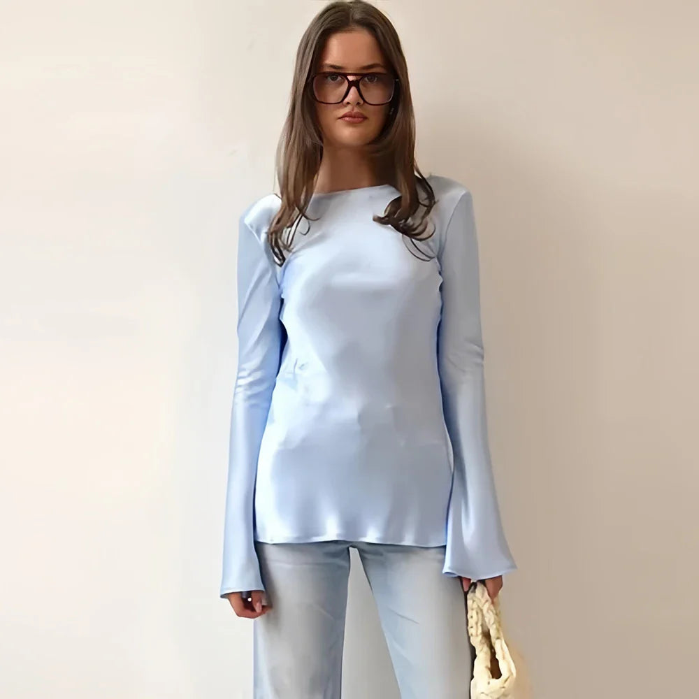 Alexa Silky Backless Elegance Blouse