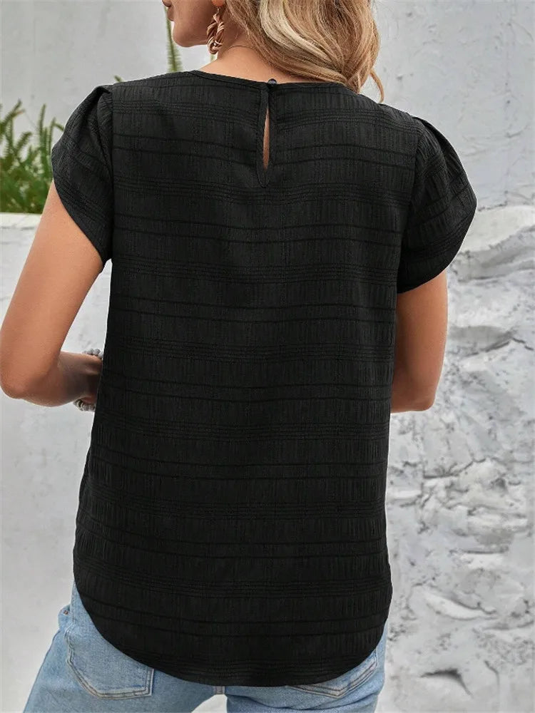 Anela Textured Puff Sleeve Blouse