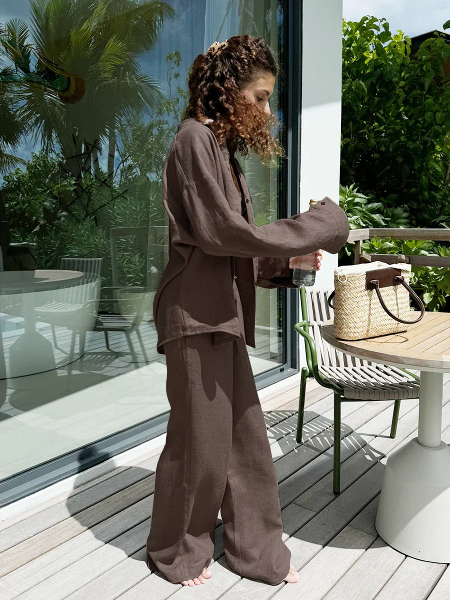 Andrea Breeze Linen Two-Piece Set