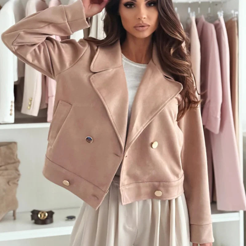 Sophia Cropped Double-Breasted Jacket