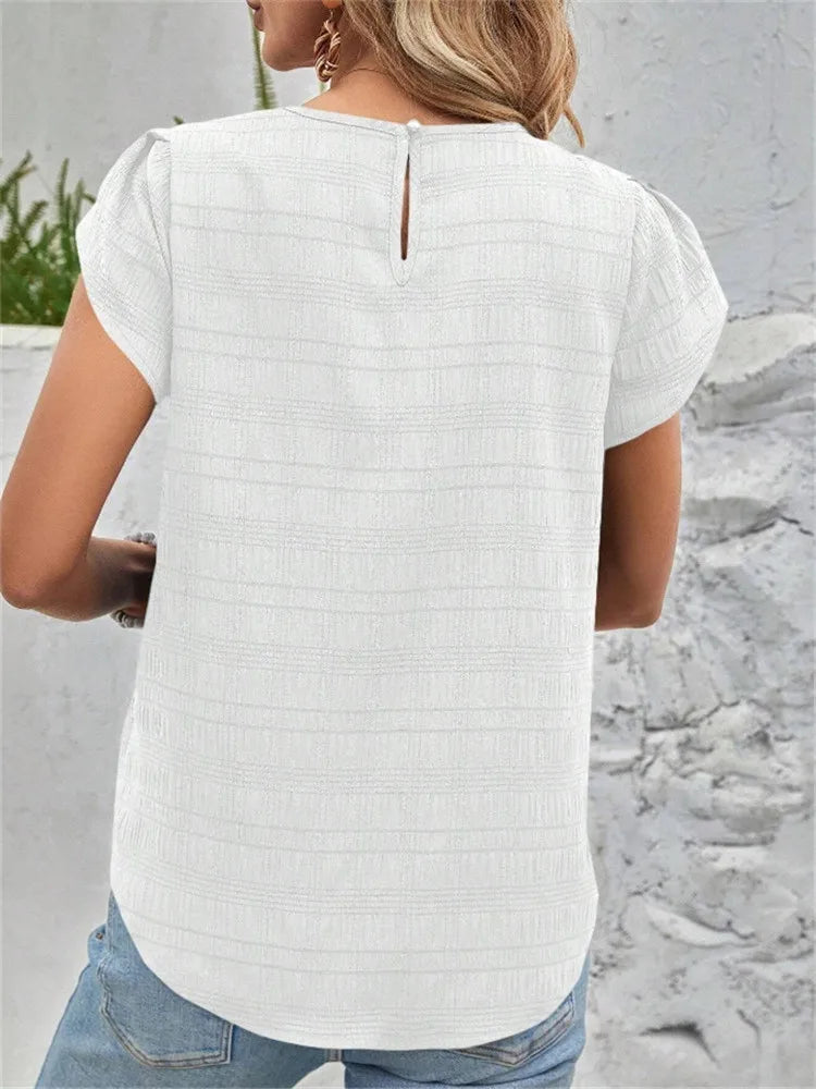 Anela Textured Puff Sleeve Blouse