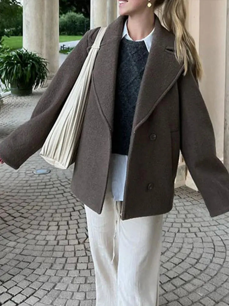 Ourania Oversized Wool Blend Coat