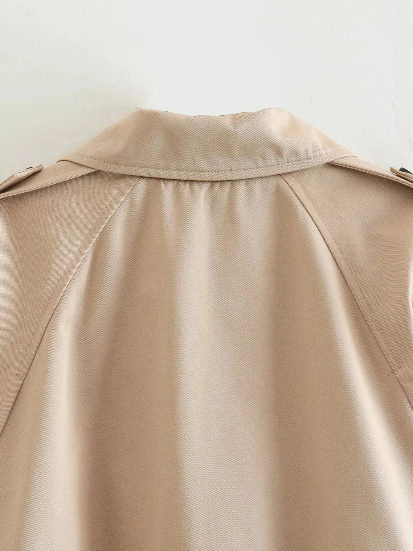 Cropped Belted Trench Jacket