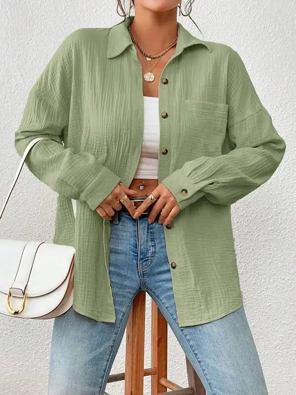 Coco Textured Button-Up Overshirt