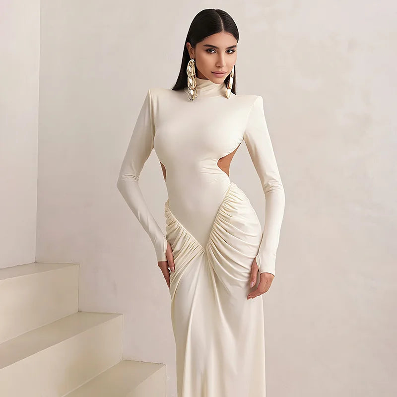 Ana Cut-Out Ruched Maxi Dress
