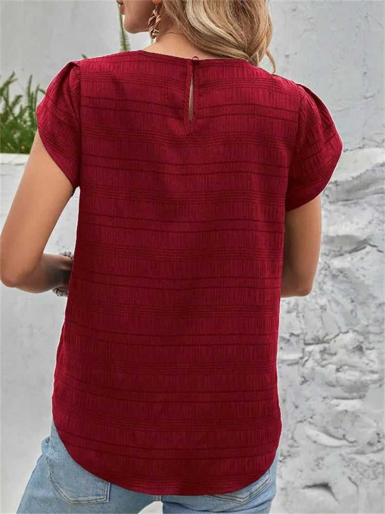 Anela Textured Puff Sleeve Blouse