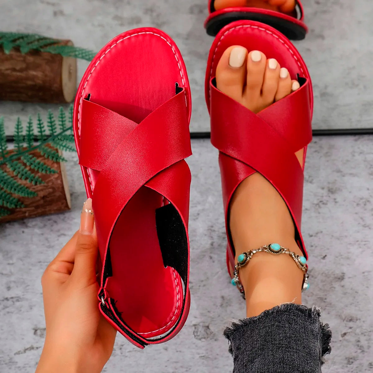 BaliStride™ Cross Strap Sandals