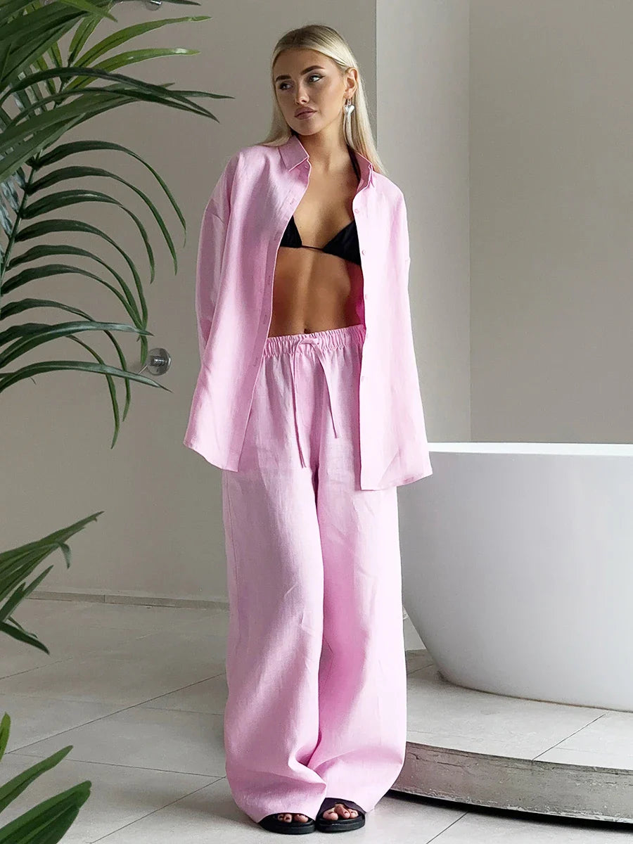 Andrea Breeze Linen Two-Piece Set
