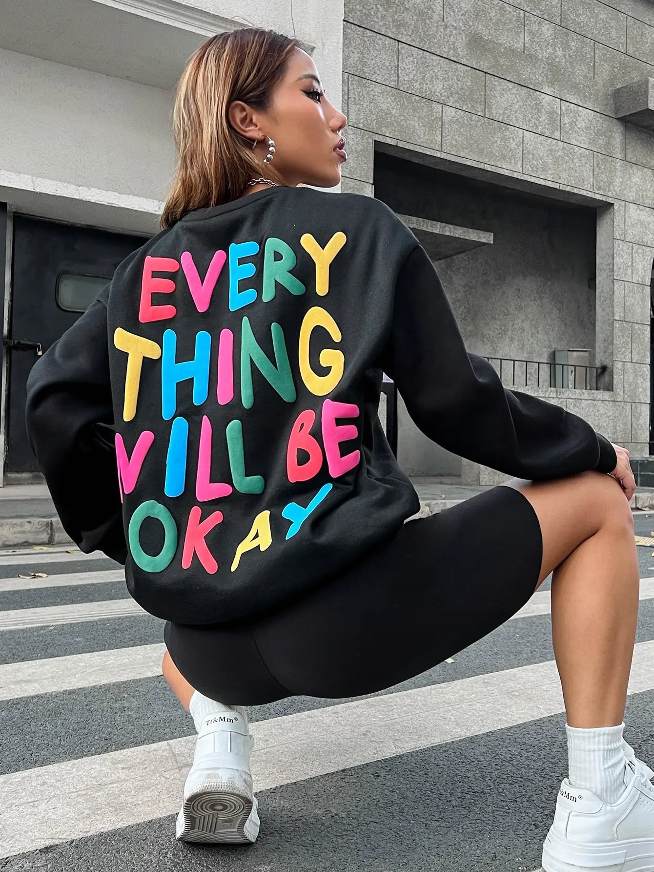 Color Pop Lettering Sweater