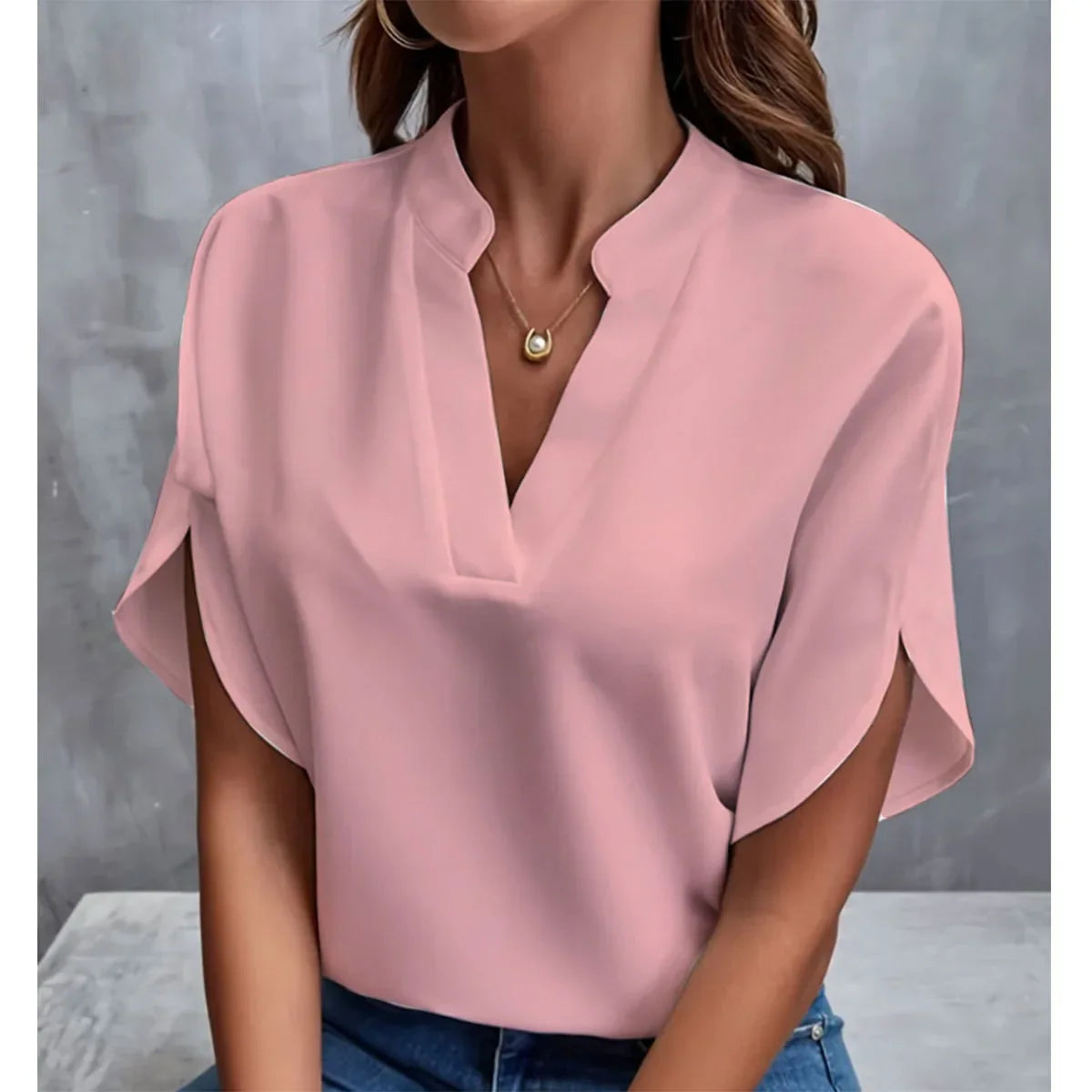 Dina V-Cut Relaxed Blouse