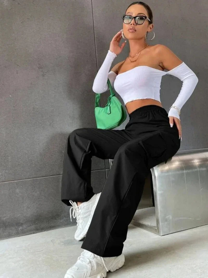 Kristin High-Waist Cargo Pants