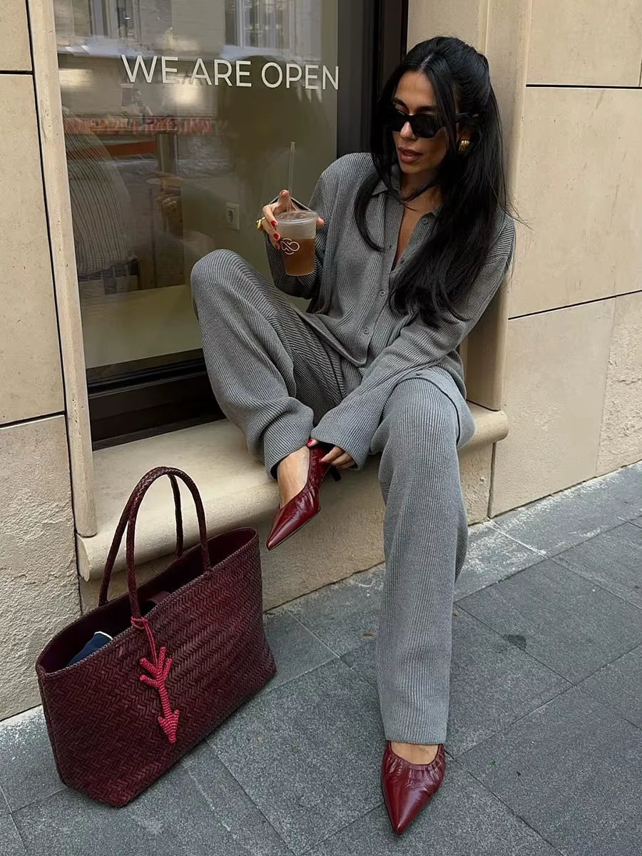 Nimué Cream Knit Lounge Set