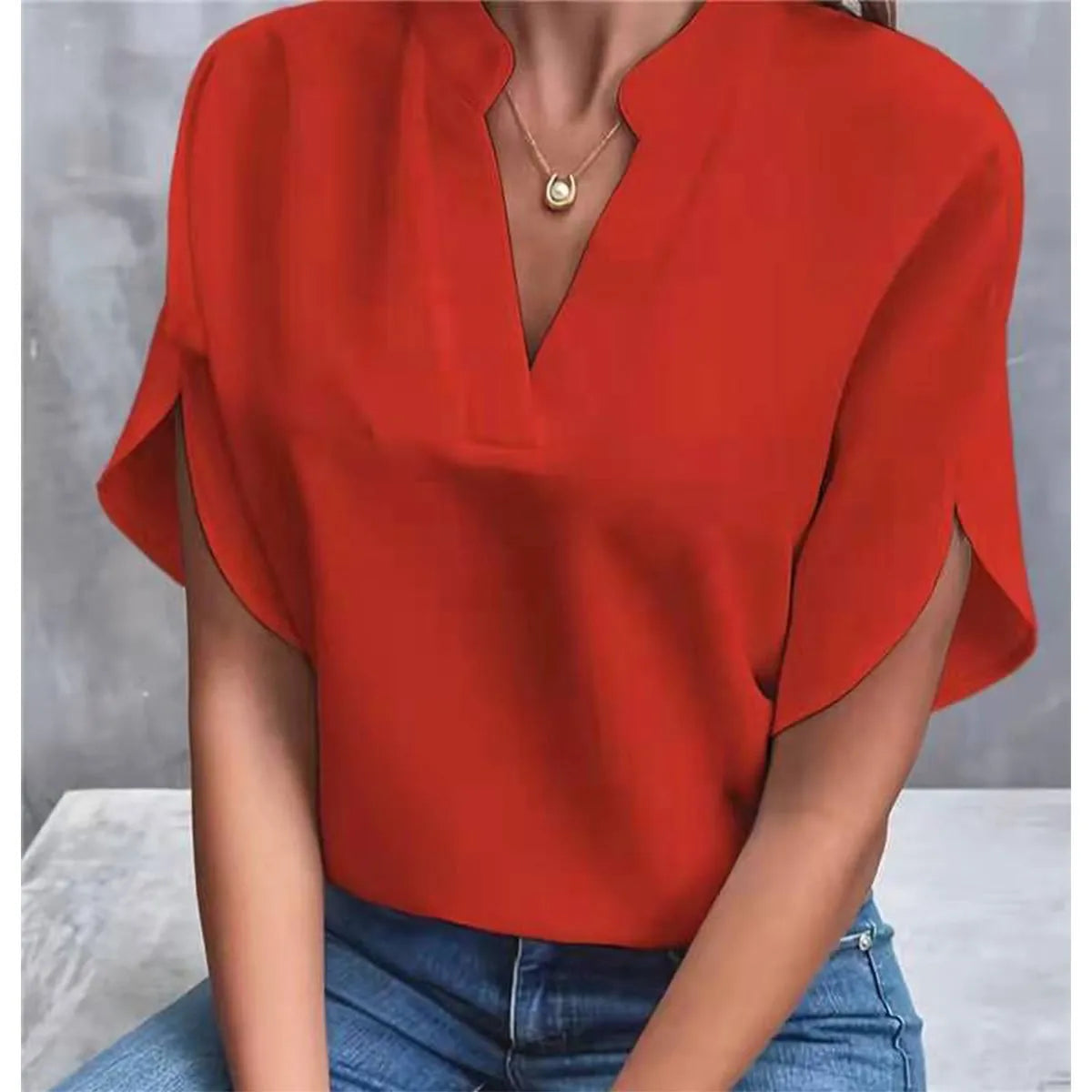 Dina V-Cut Relaxed Blouse