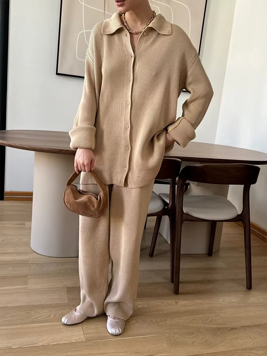 Nimué Cream Knit Lounge Set