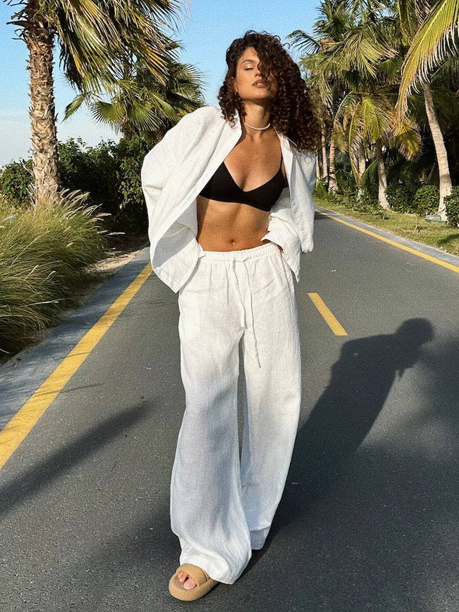 Andrea Breeze Linen Two-Piece Set