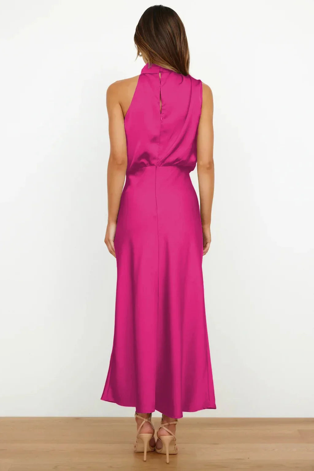 Lillibeth Elegant Halter Neck Midi Dress