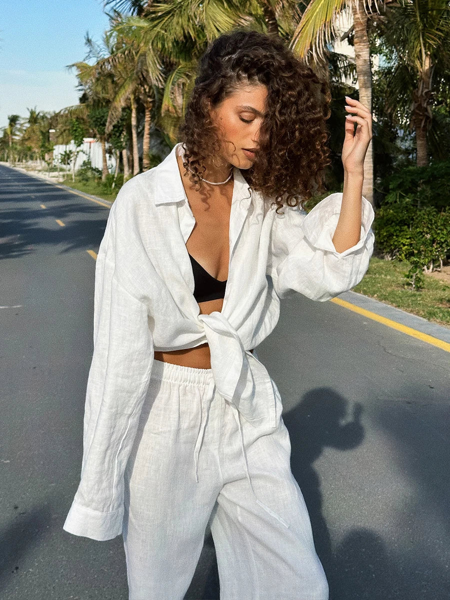 Andrea Breeze Linen Two-Piece Set