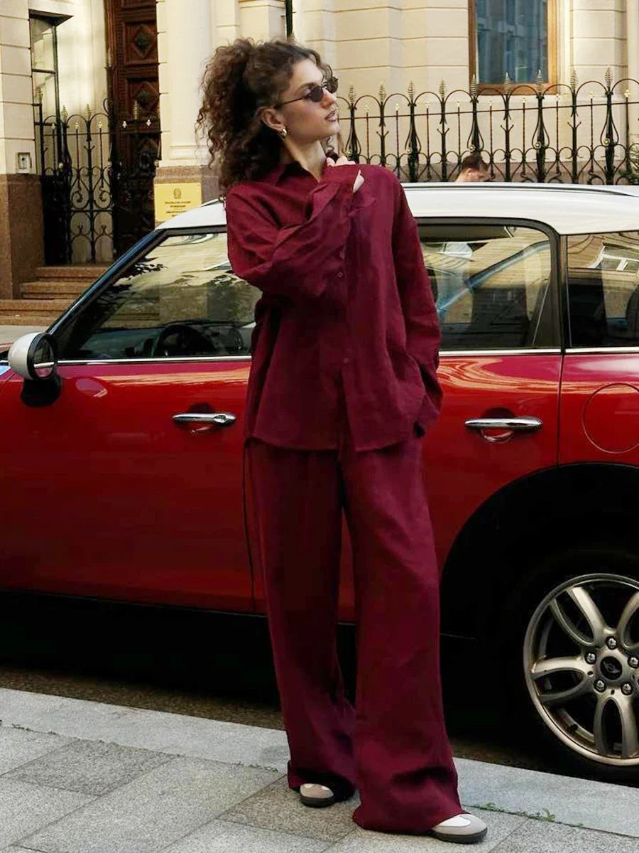 Andrea Breeze Linen Two-Piece Set