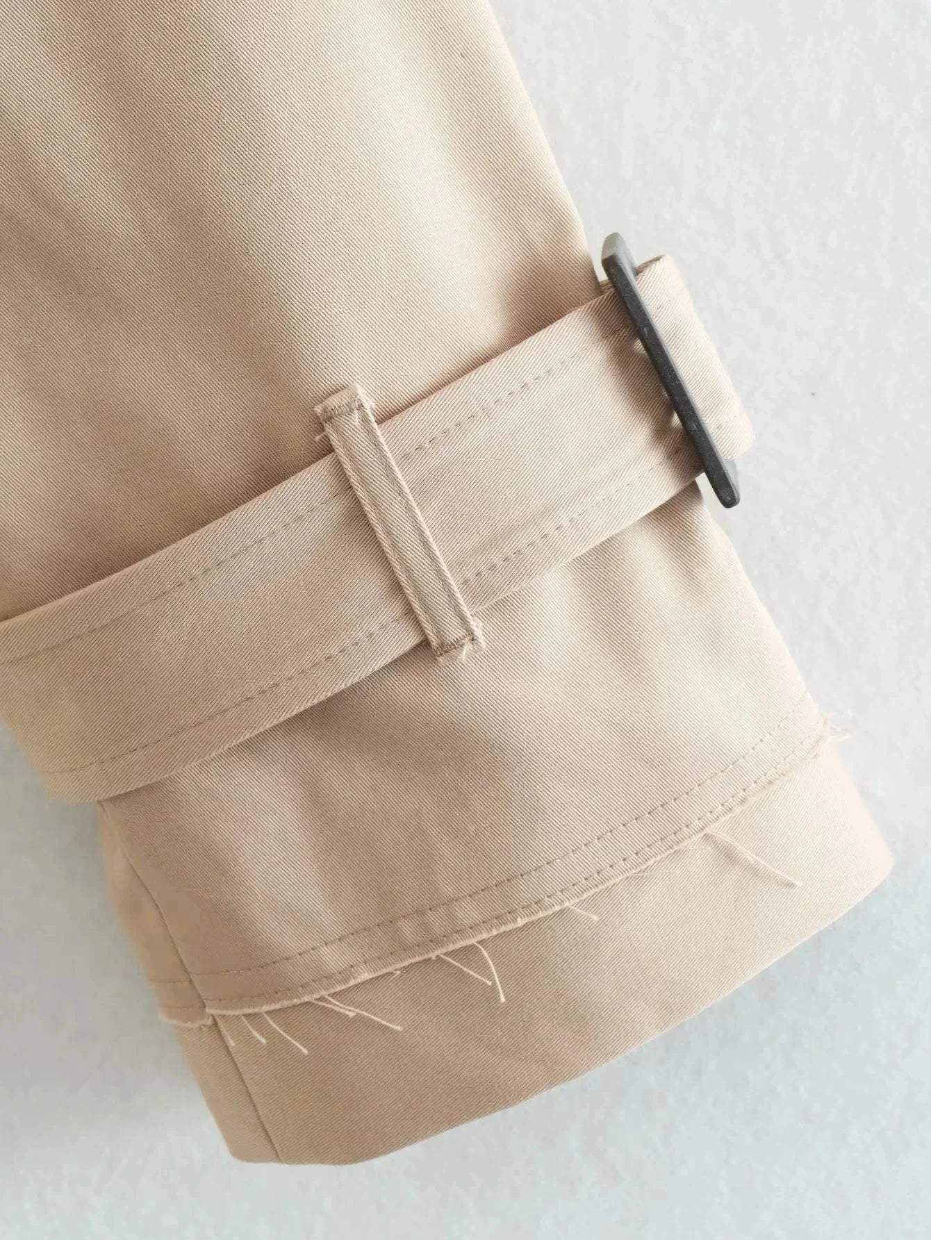 Cropped Belted Trench Jacket