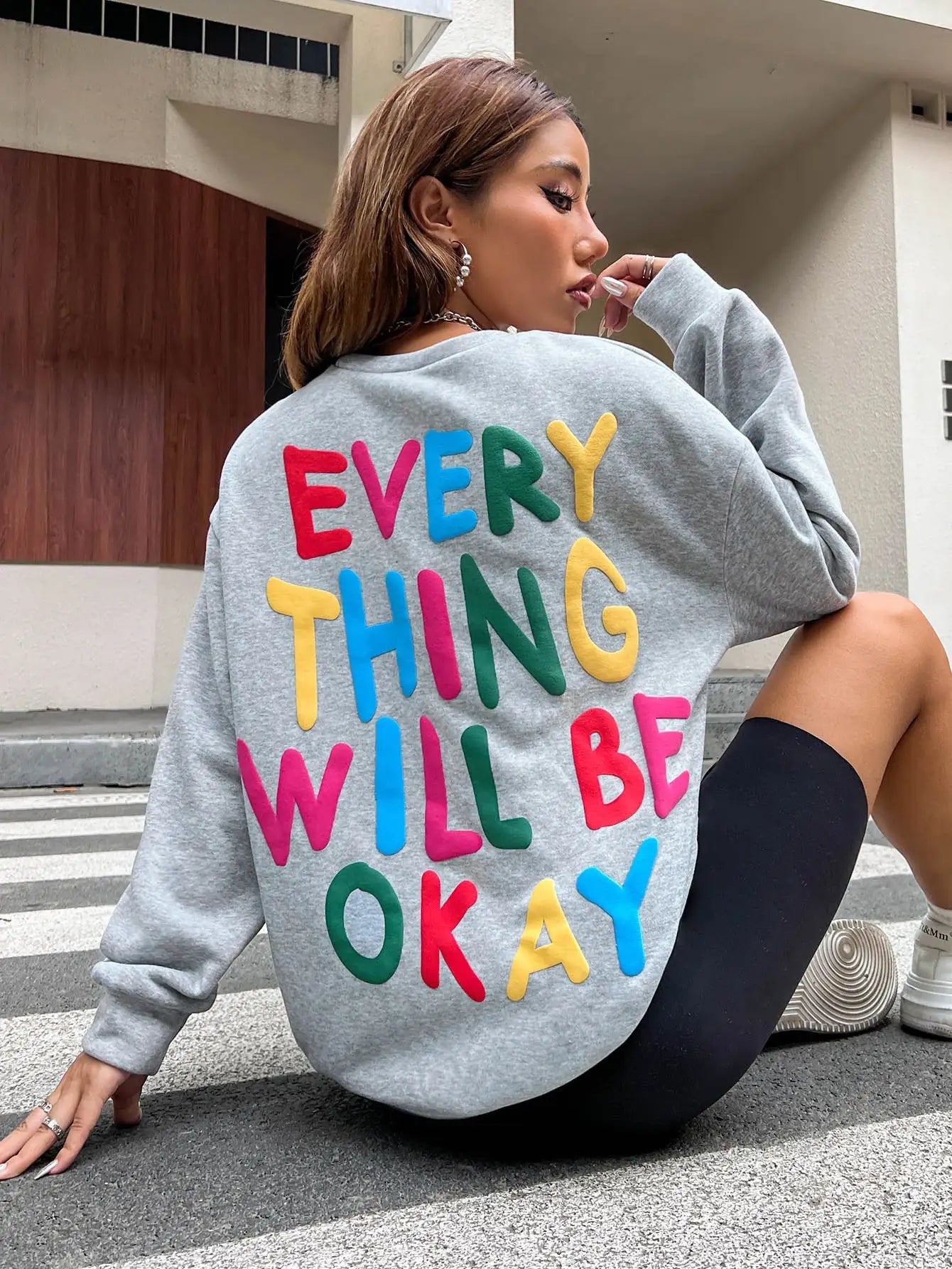 Color Pop Lettering Sweater
