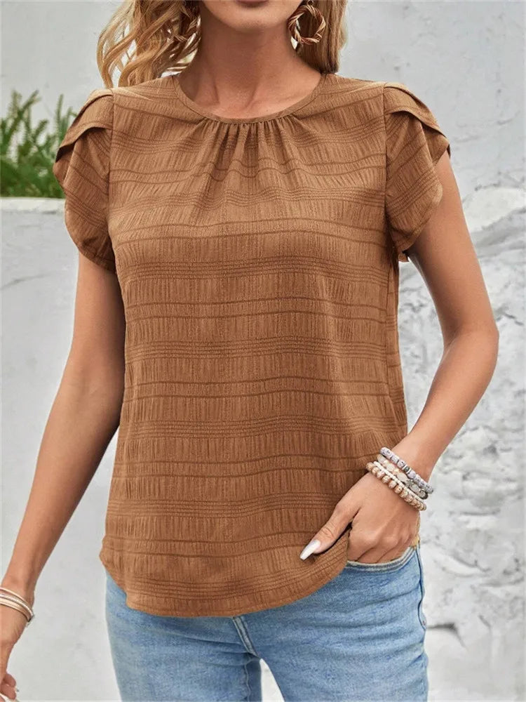 Anela Textured Puff Sleeve Blouse