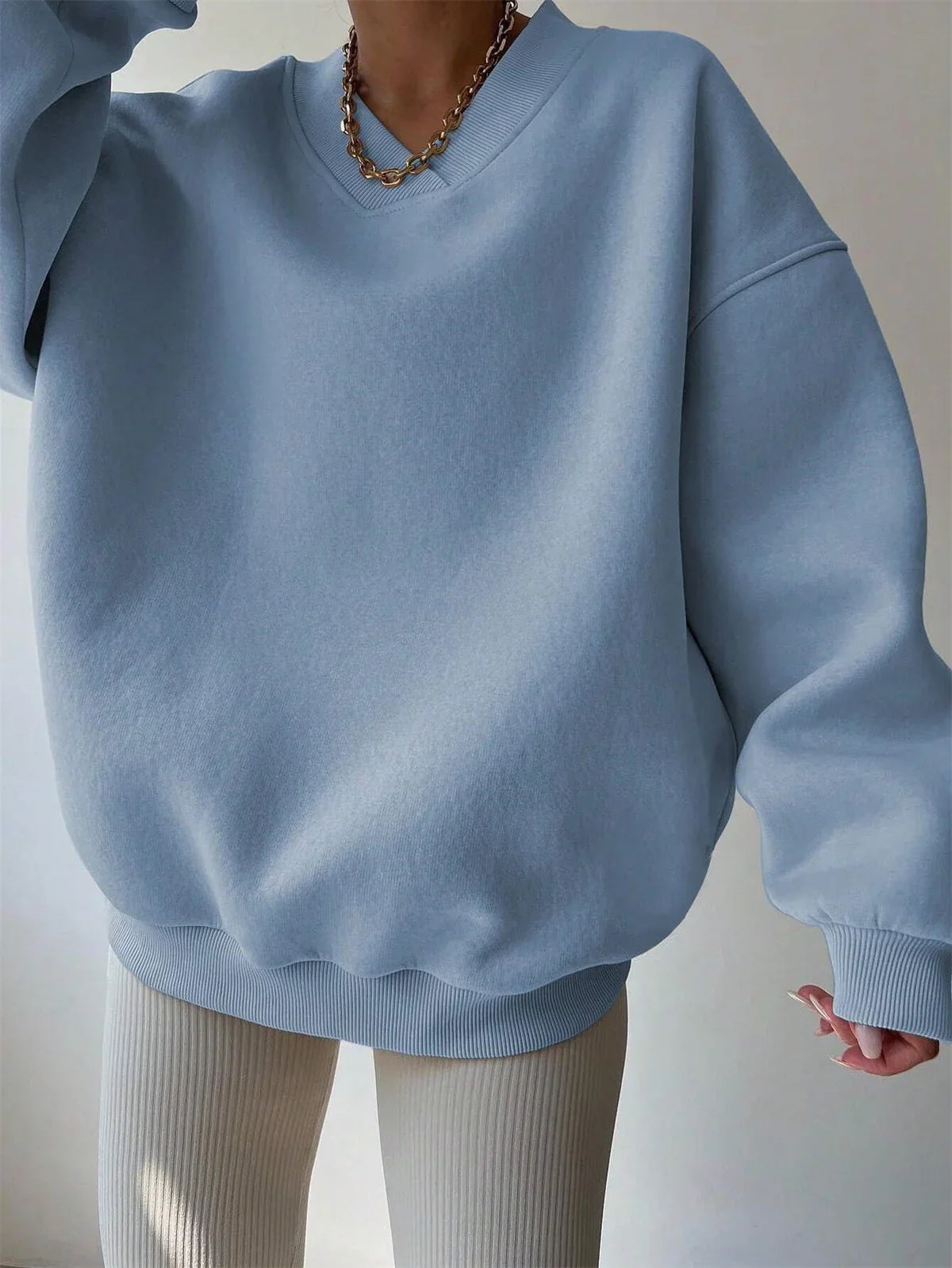Aliy Oversized V-Neck Sweatshirt