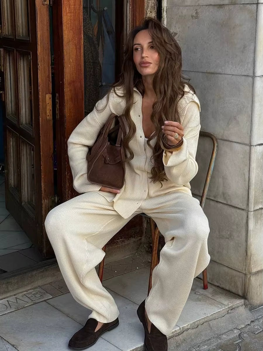 Nimué Cream Knit Lounge Set