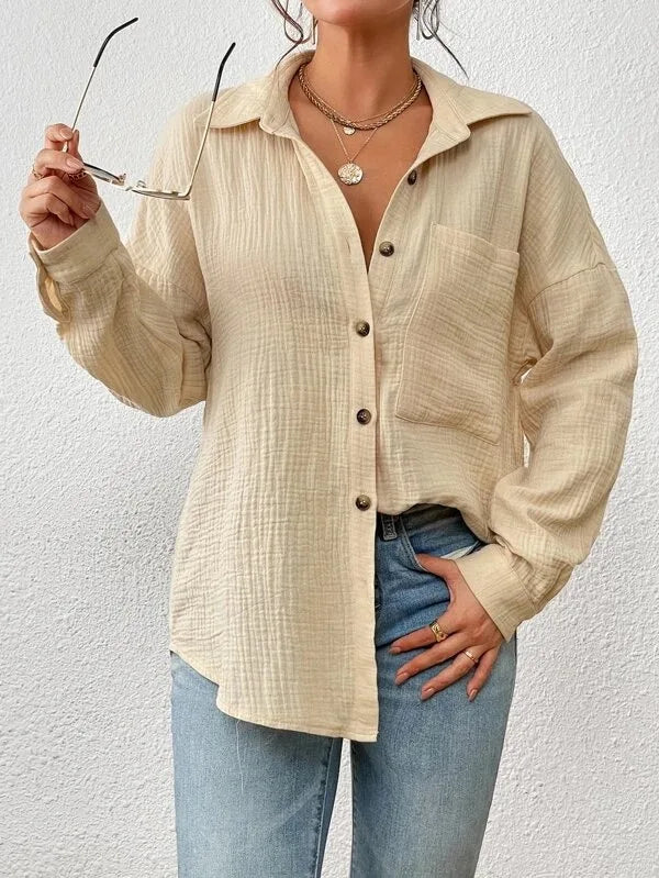 Coco Textured Button-Up Overshirt