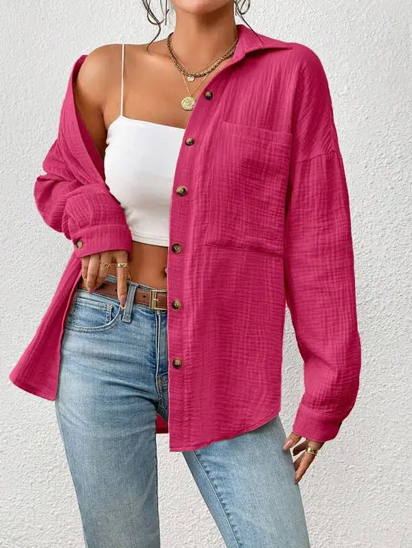Coco Textured Button-Up Overshirt