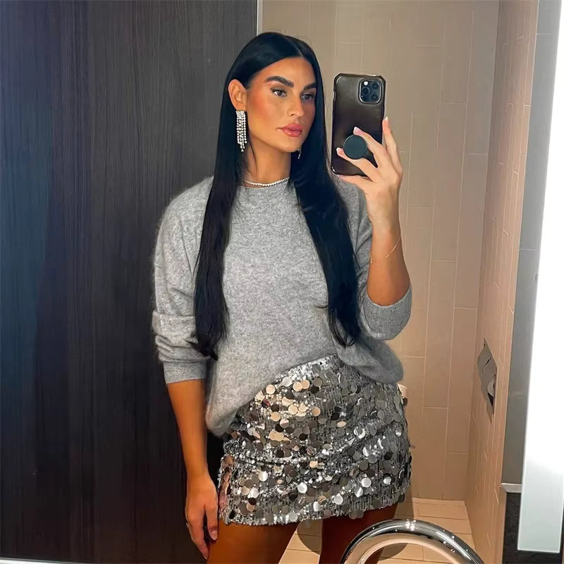 Keshia Sequin Embellished Mini Skirt