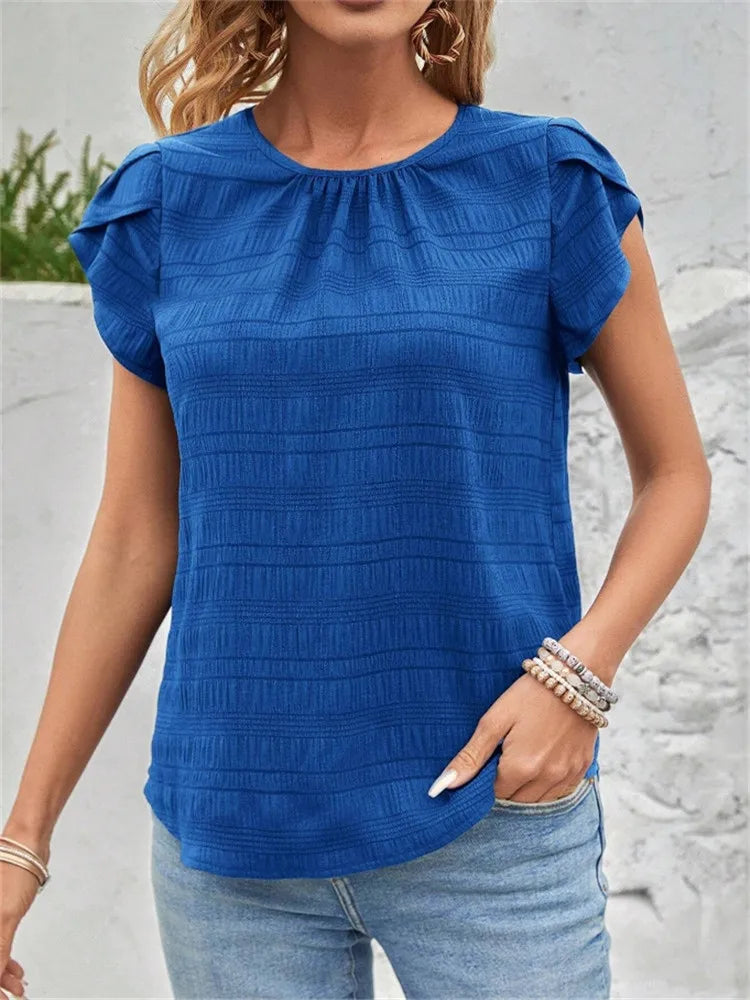 Anela Textured Puff Sleeve Blouse