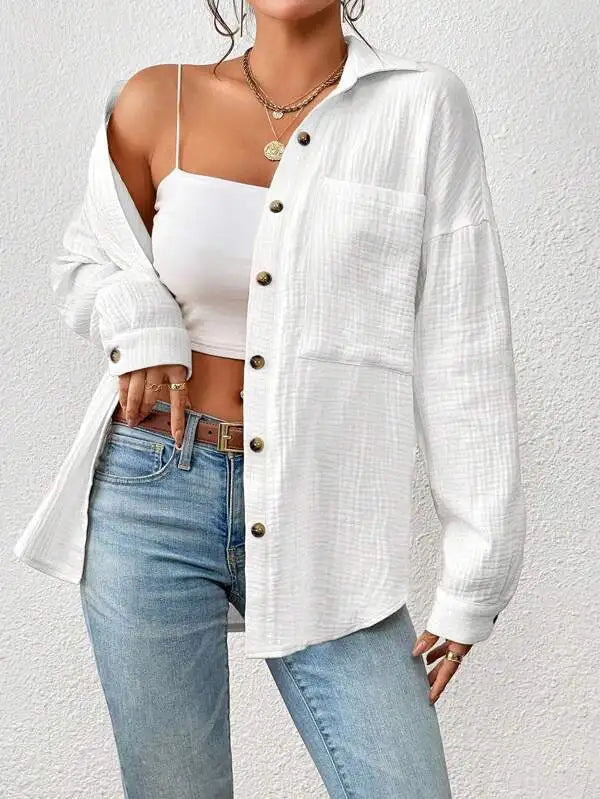 Coco Textured Button-Up Overshirt