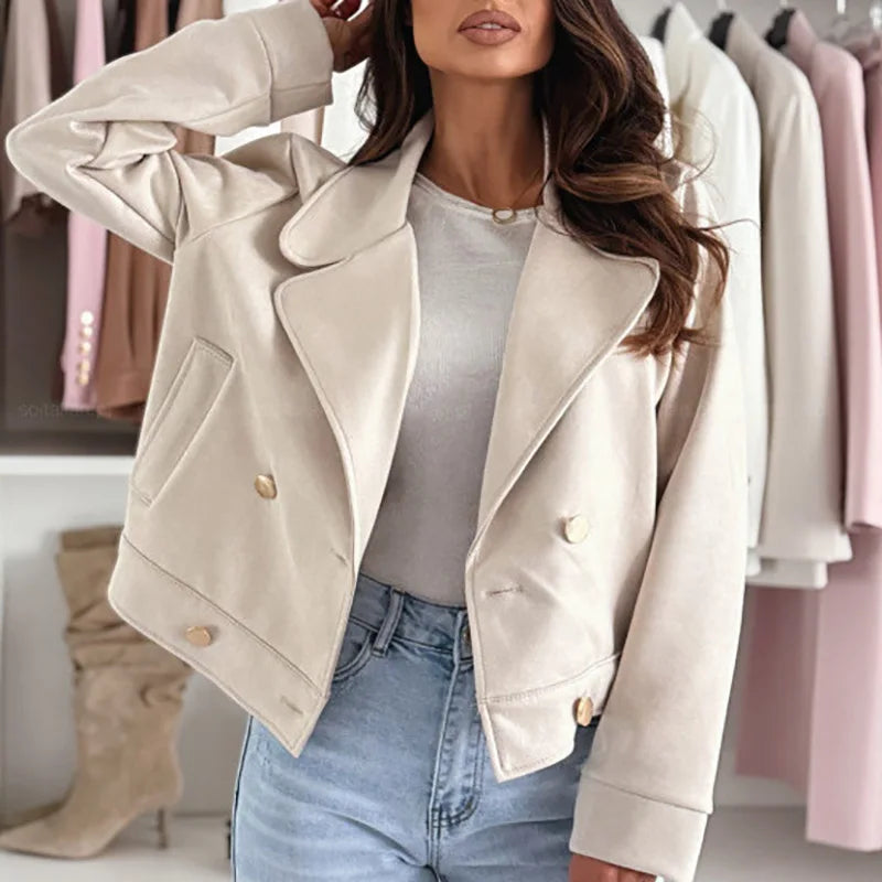 Sophia Cropped Double-Breasted Jacket